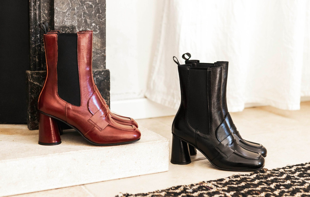 High heel ankle boots heel 7 cm bordeaux leather