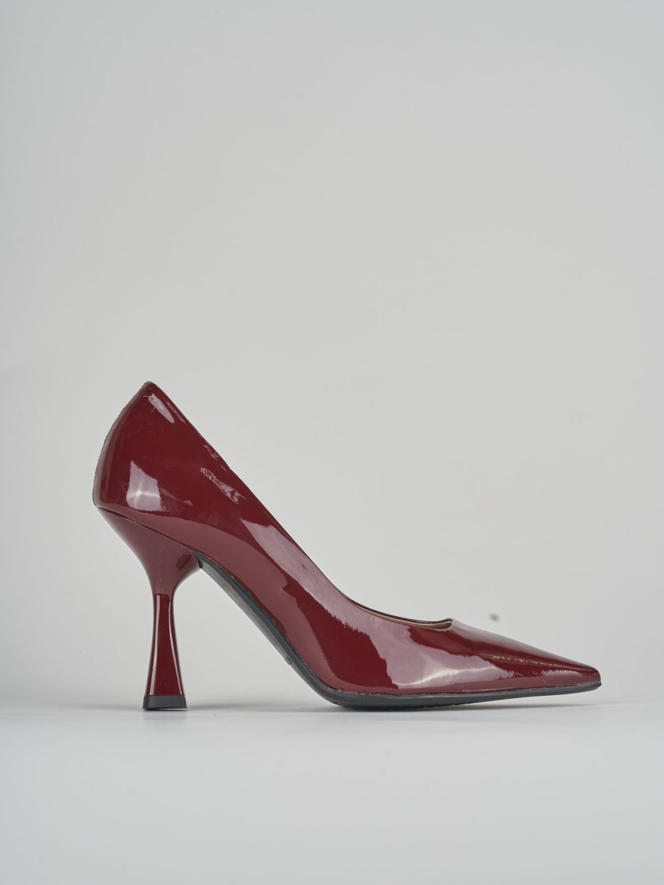 Zapatos de salón tacón 9 cm burdeos charol