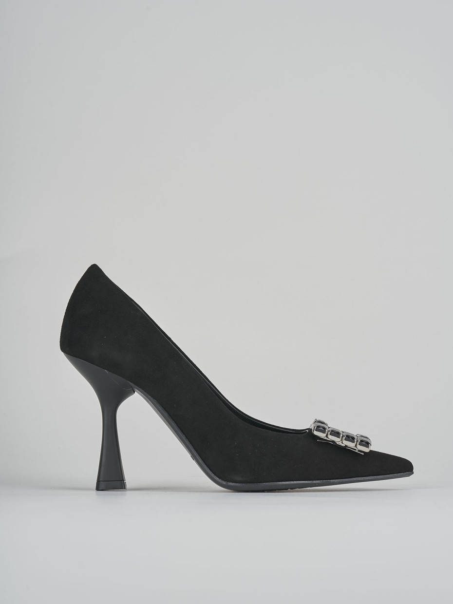 Zapatos de salón tacón 9 cm negro ante