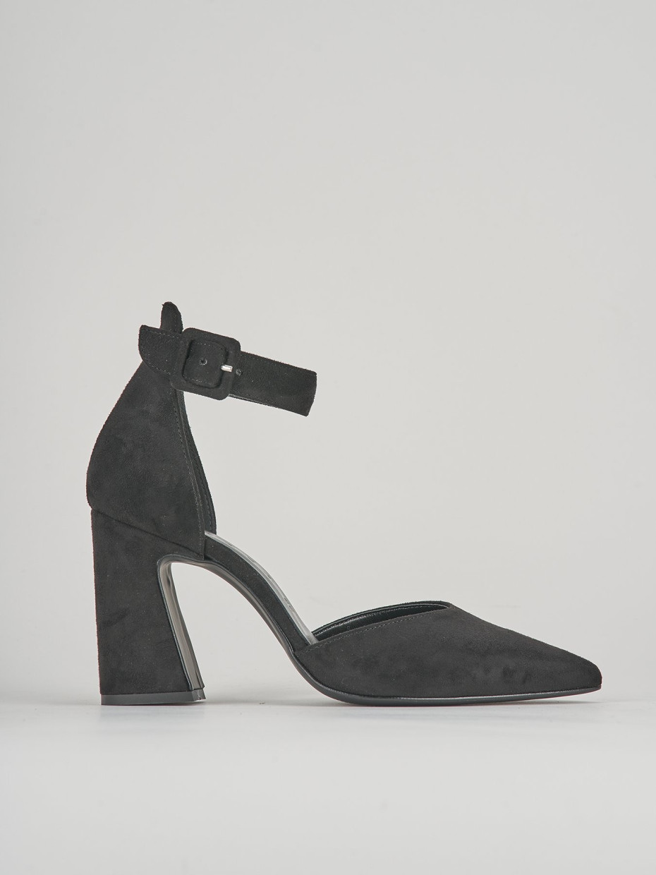 Décolleté tacco 9cm camoscio nero