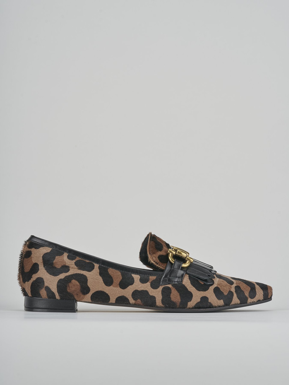 Mocasines tacón 1 cm negro cuero