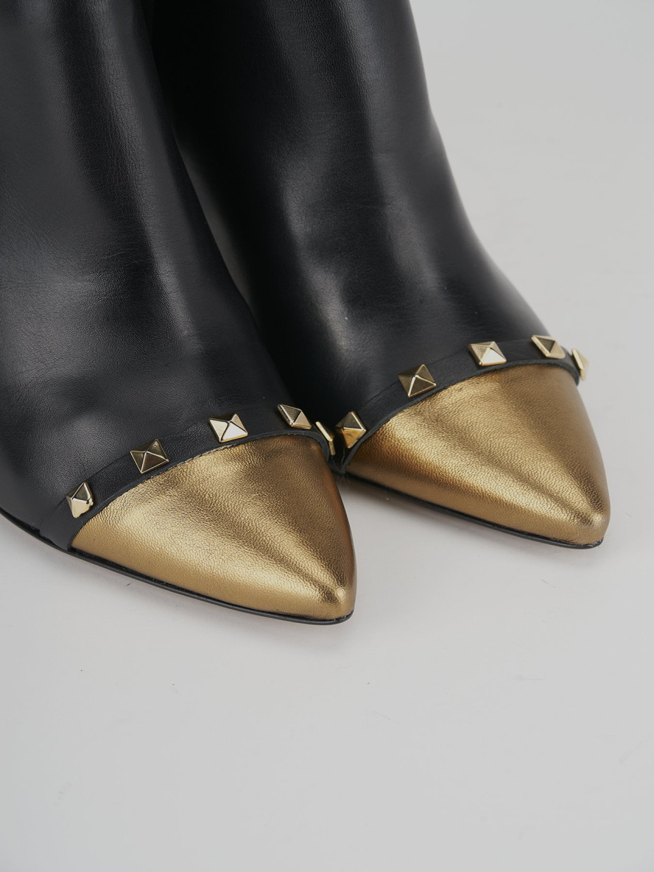 High heel ankle boots heel 8 cm black leather