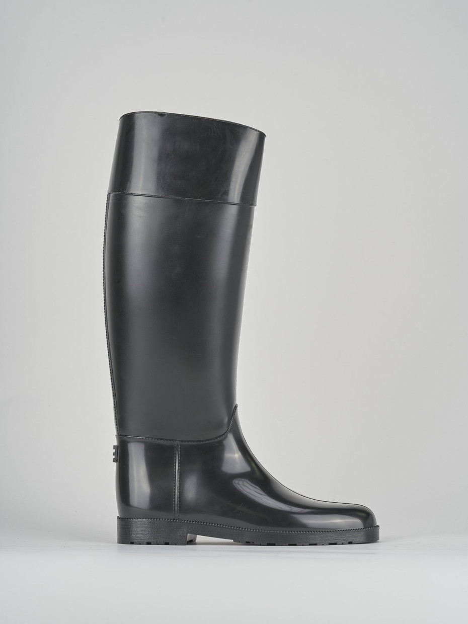 Botas de tacón bajo tacón 2 cm negro goma