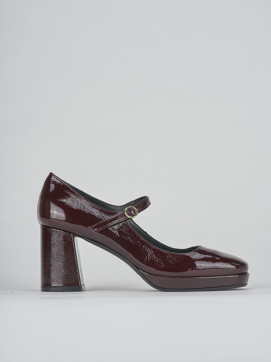 Pumps heel 8 cm bordeaux leather