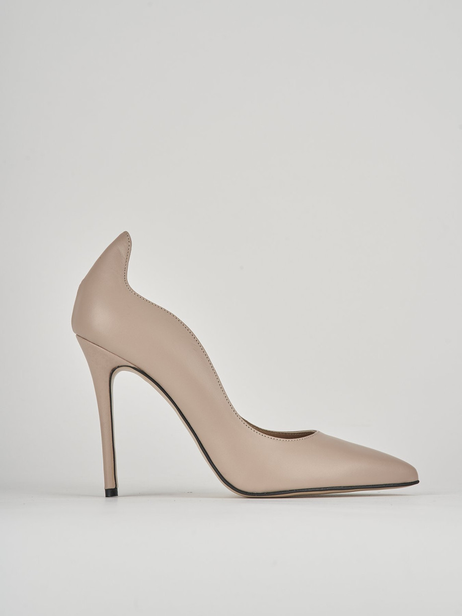 Décolleté tacco 10cm pelle rosa