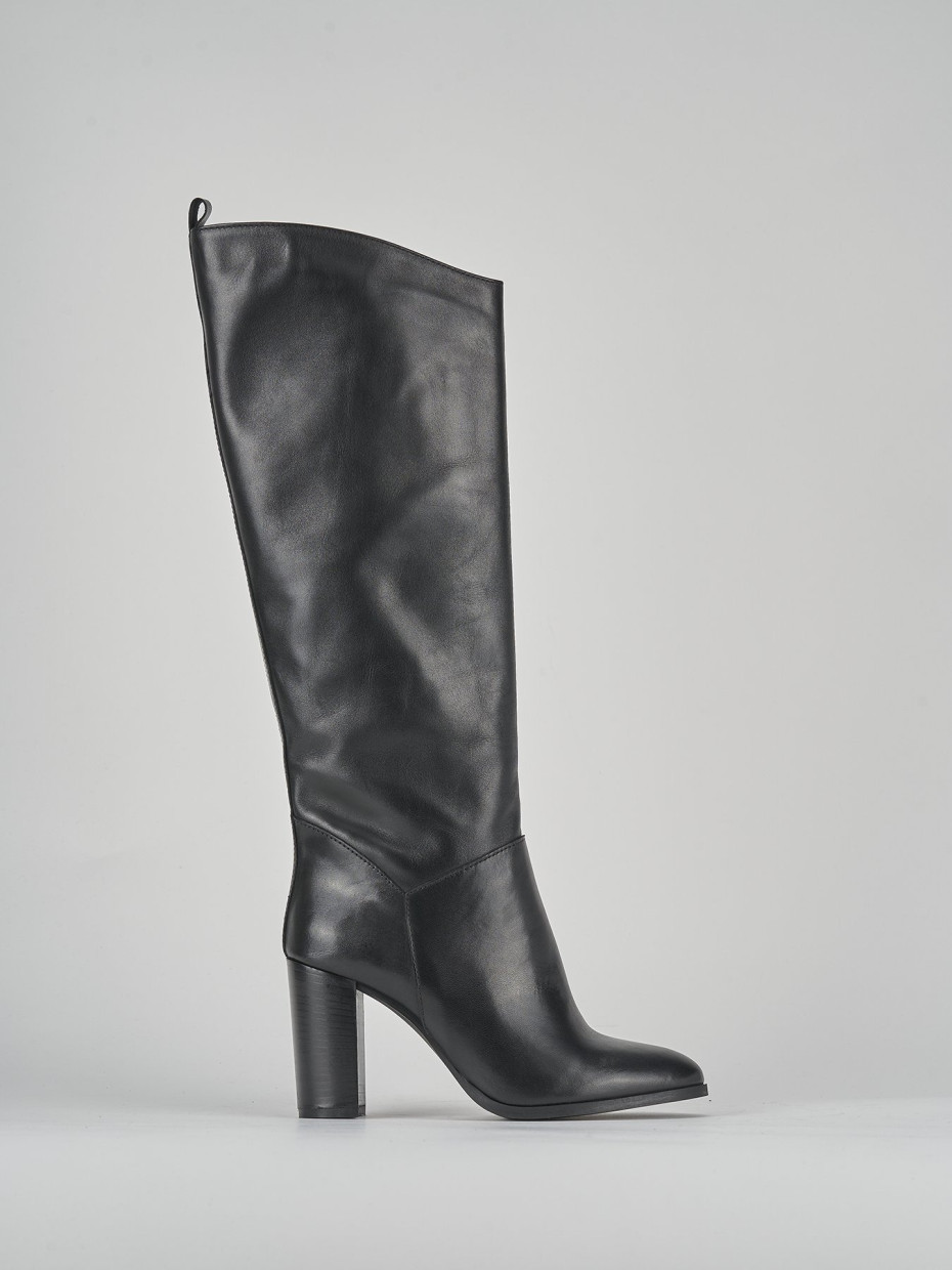 Stivale tacco 8 cm nero pelle