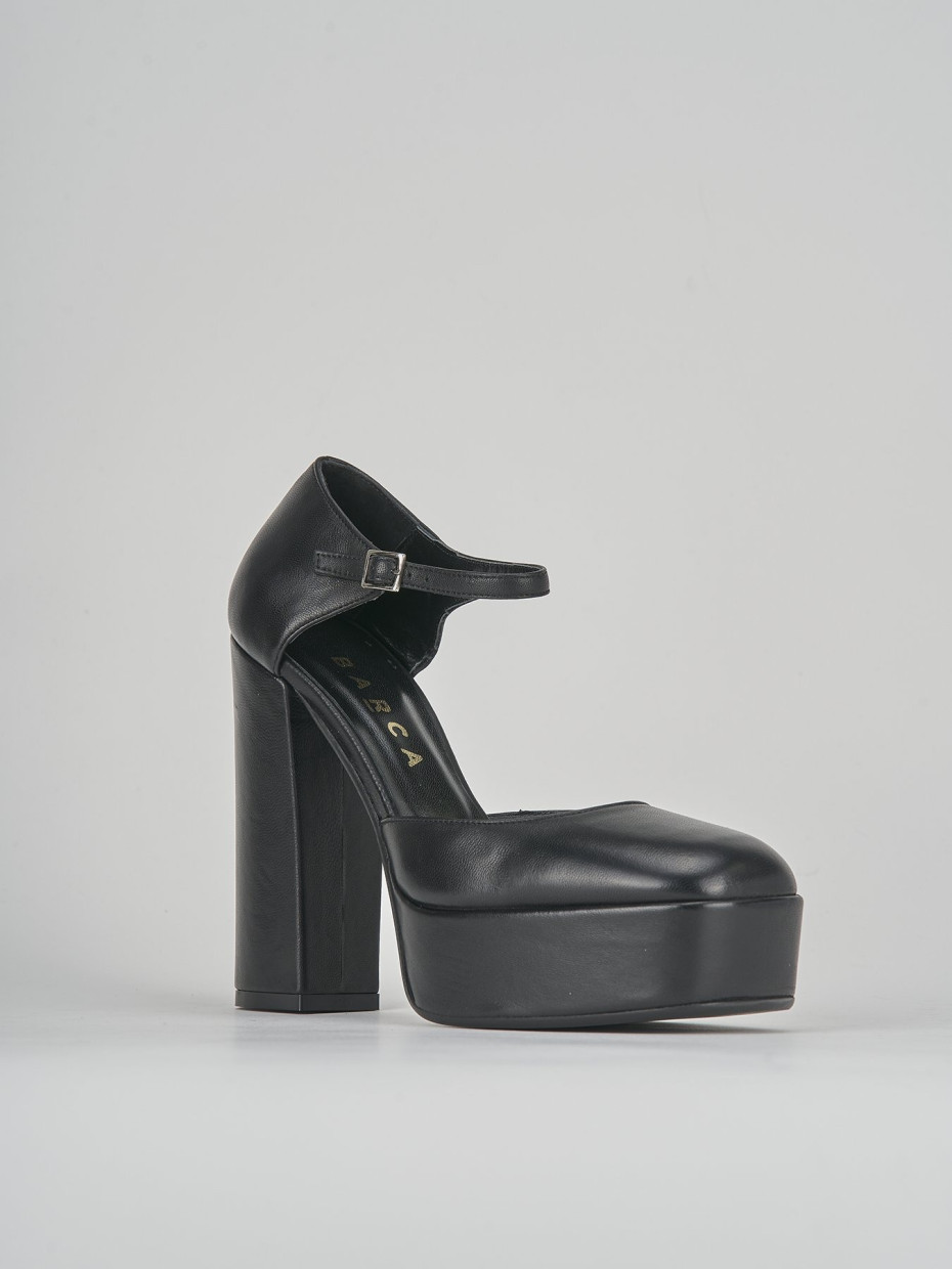 Zapatos de salón tacón 13 cm negro cuero