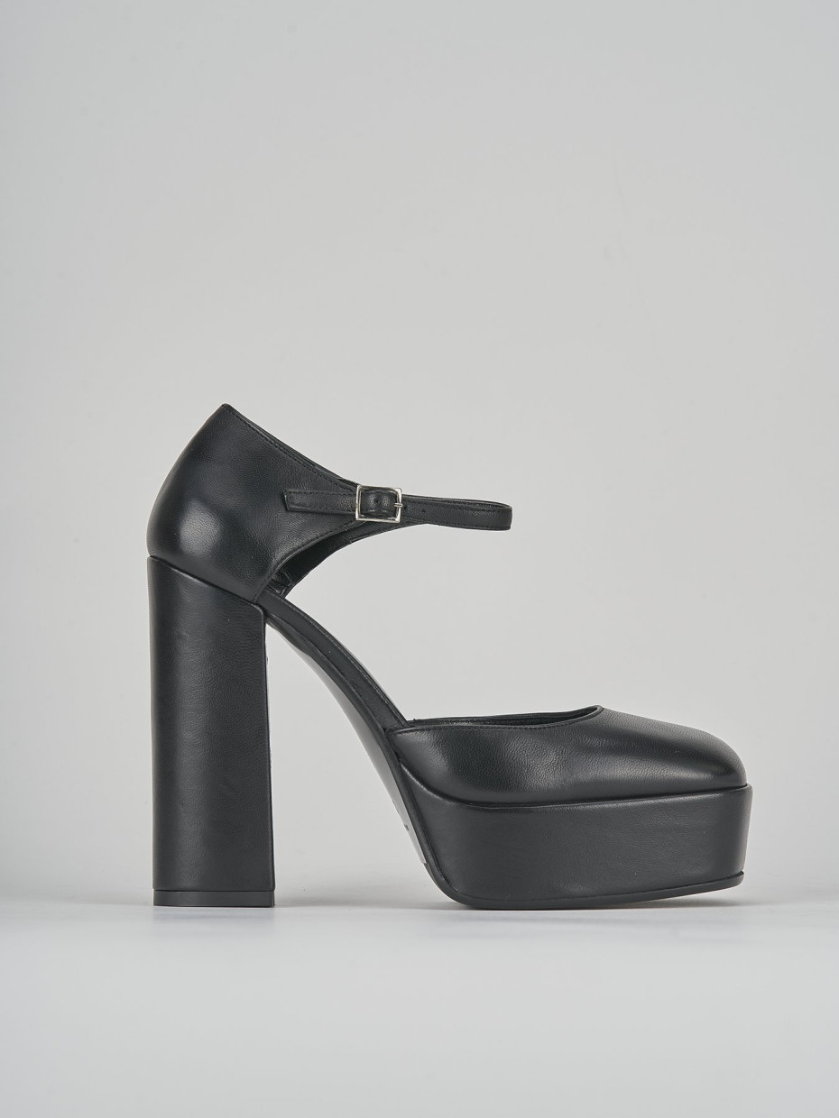 Zapatos de salón tacón 13 cm negro cuero