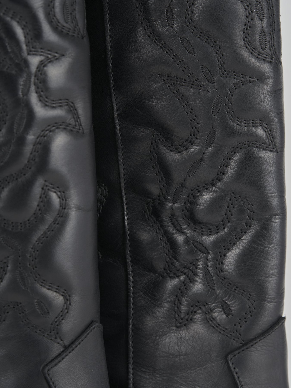 Stivali tacco 5cm pelle nero