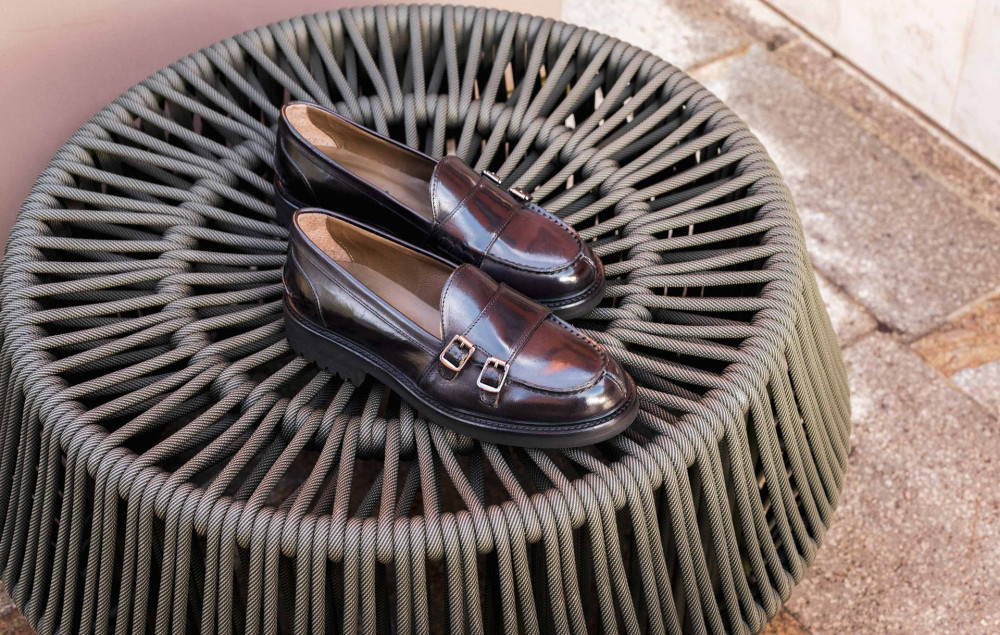 Mocasines tacón 3 cm negro cuero