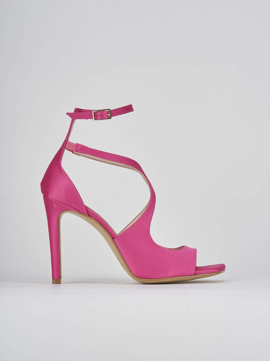 Sandalias de tacón alto tacón 9 cm rosa raso