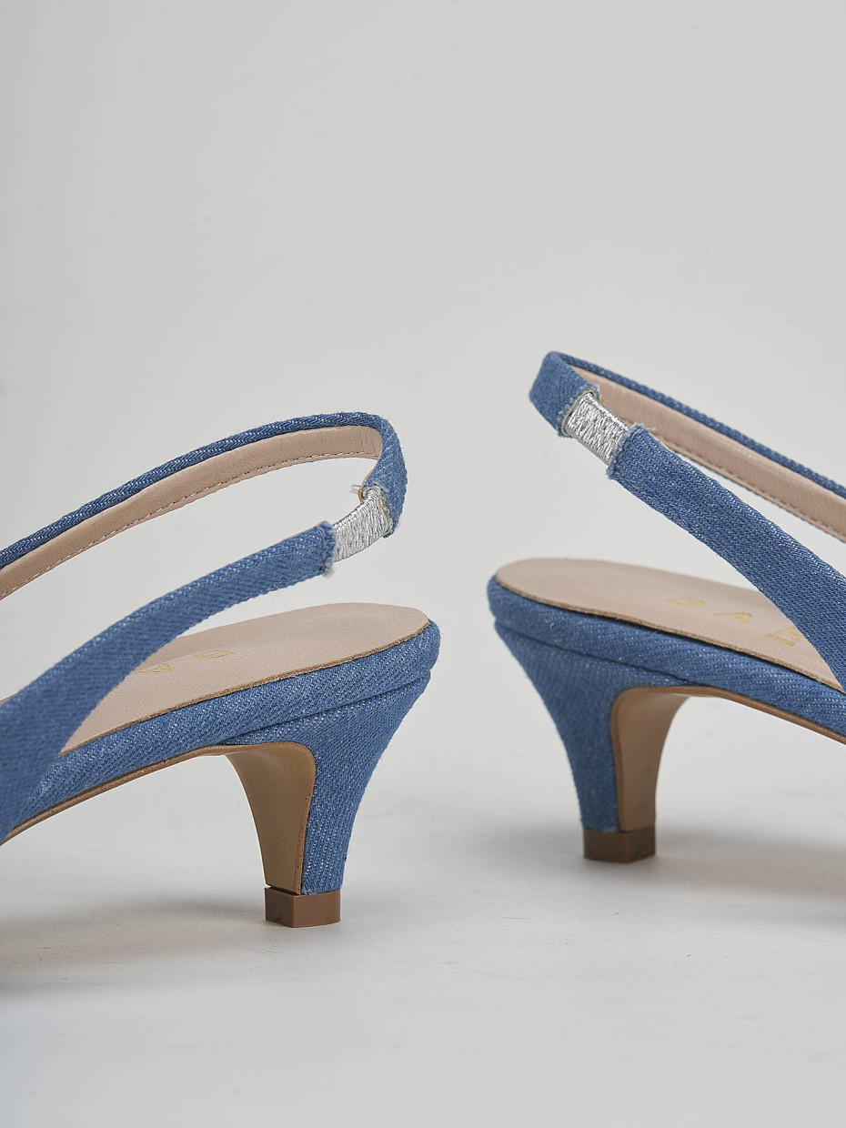 Pumps heel 5 cm jeans leather