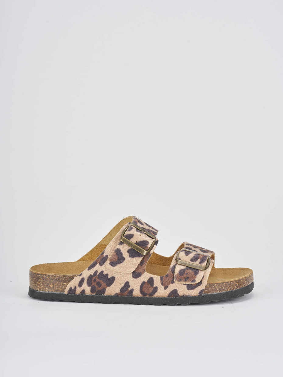 Mules tacón 1 cm multicolor cuero