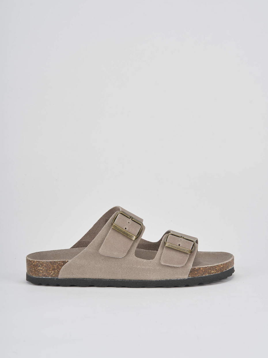 Mules tacón 1 cm beis ante