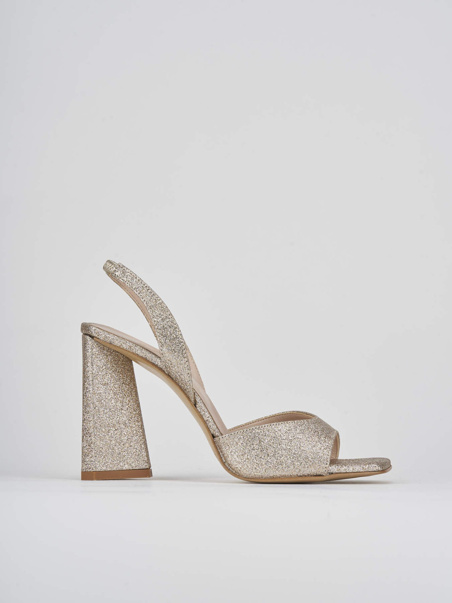 Sandalias de tacón alto tacón 9 cm beis cuero