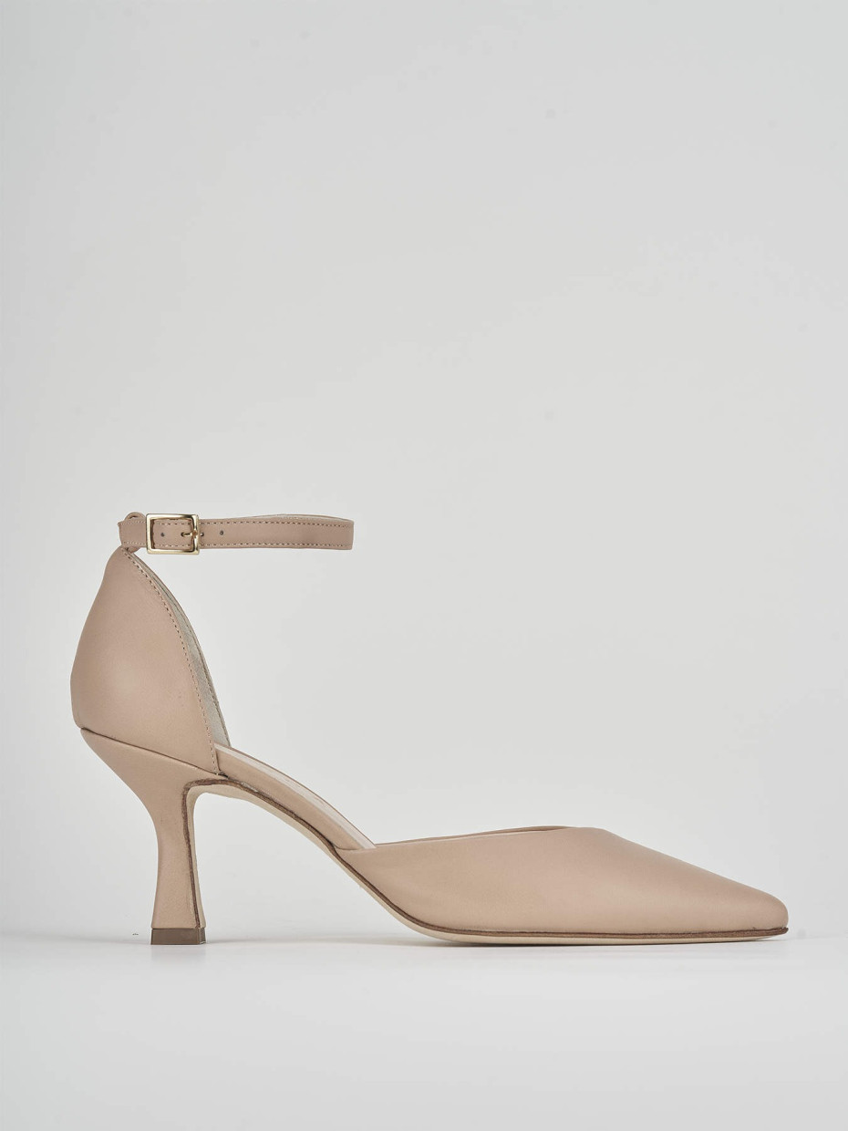 Pumps heel 7 cm brown leather