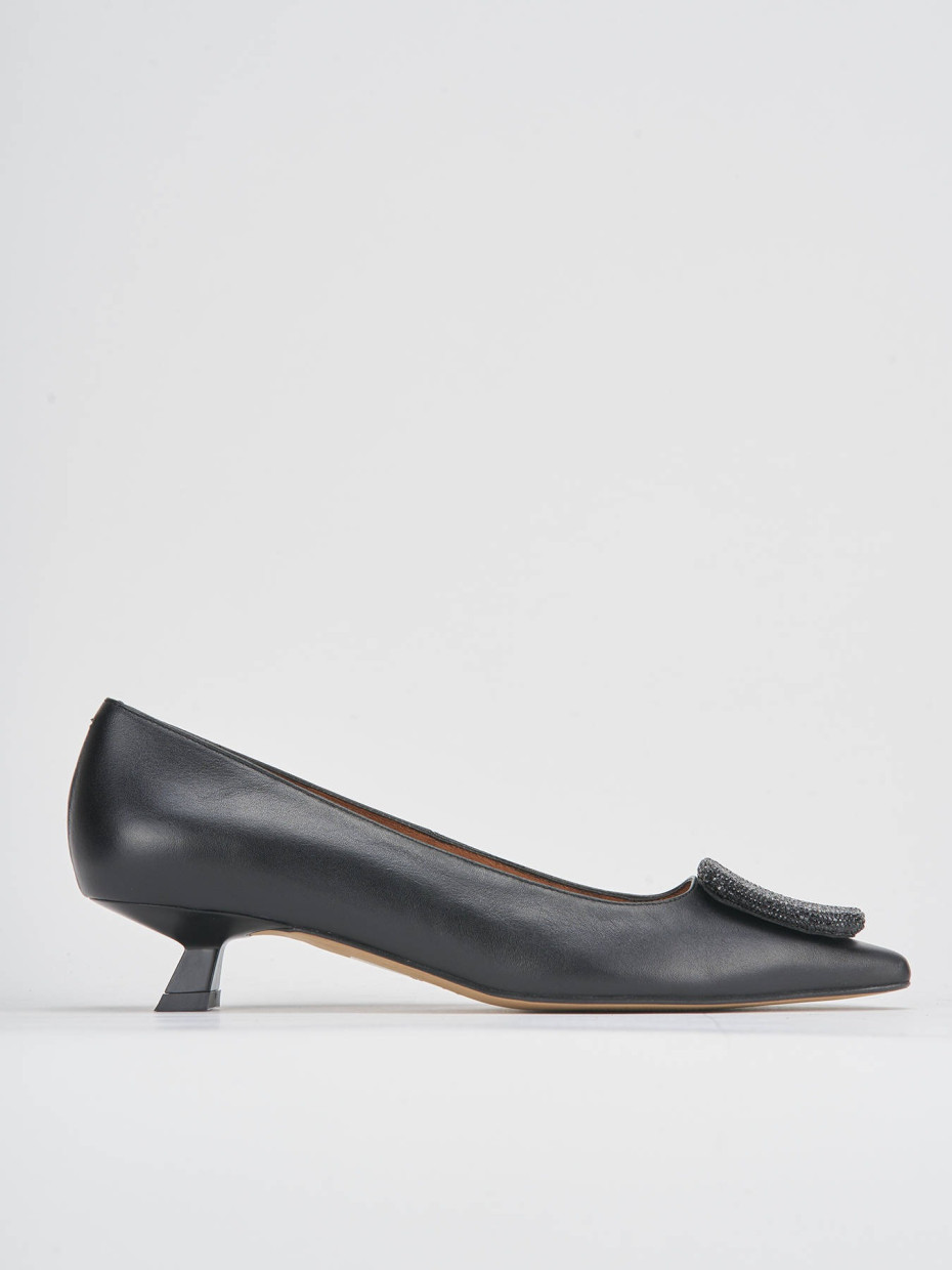 Pumps heel 3 cm black leather