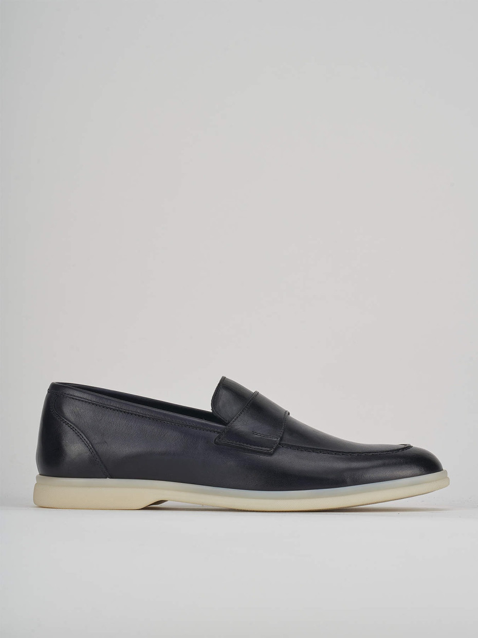 Mocasines azul cuero