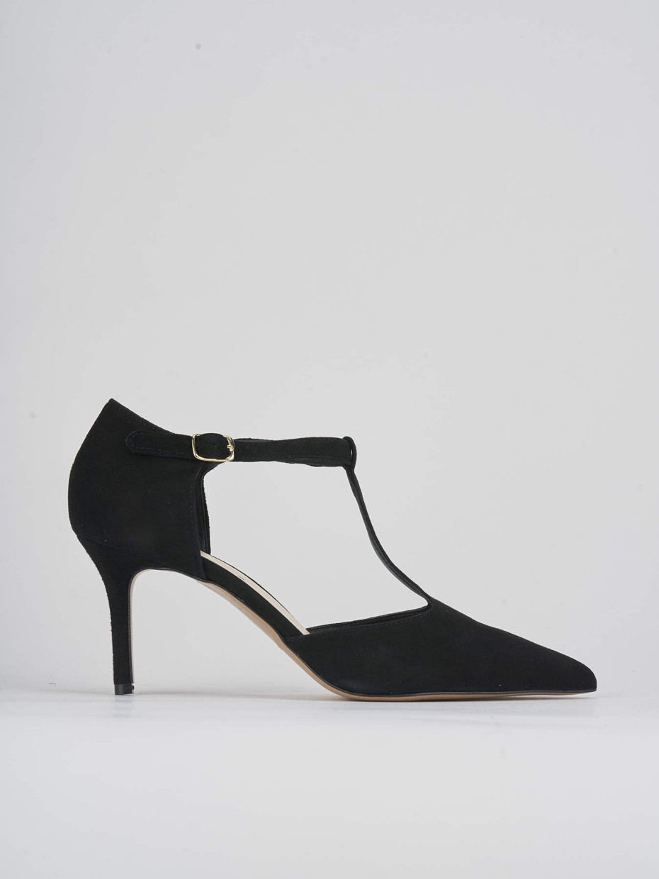 Pumps heel 7 cm black suede