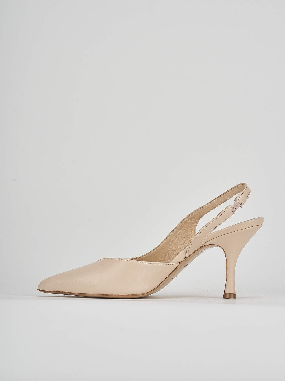 Pumps heel 7 cm beige leather