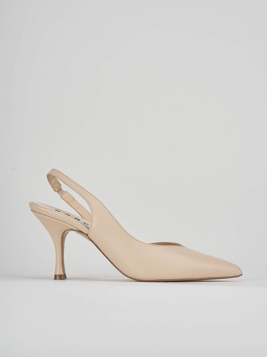 Pumps heel 7 cm beige leather
