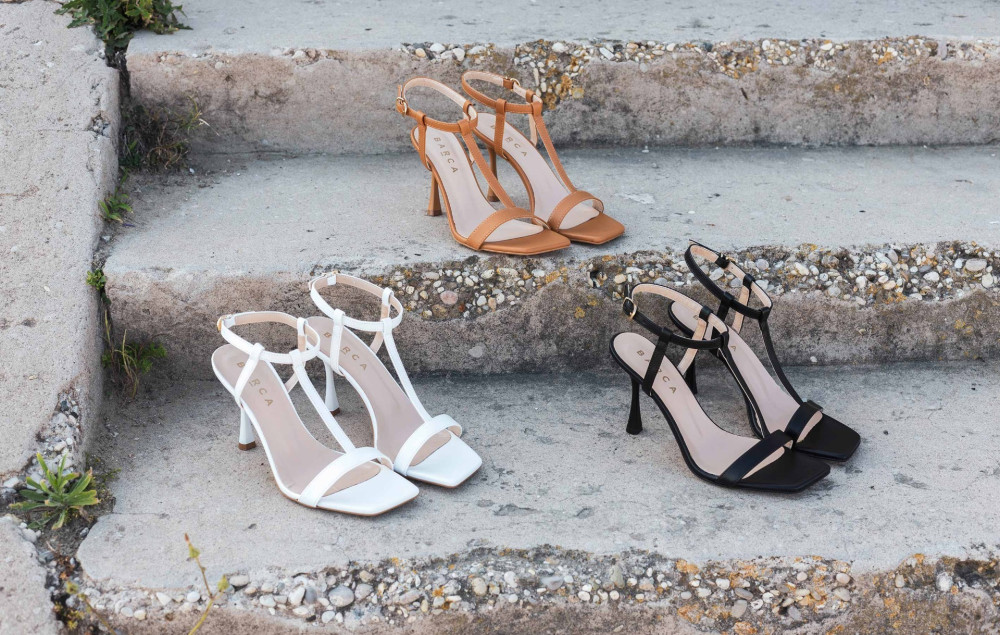 Sandali tacco 7cm pelle nero