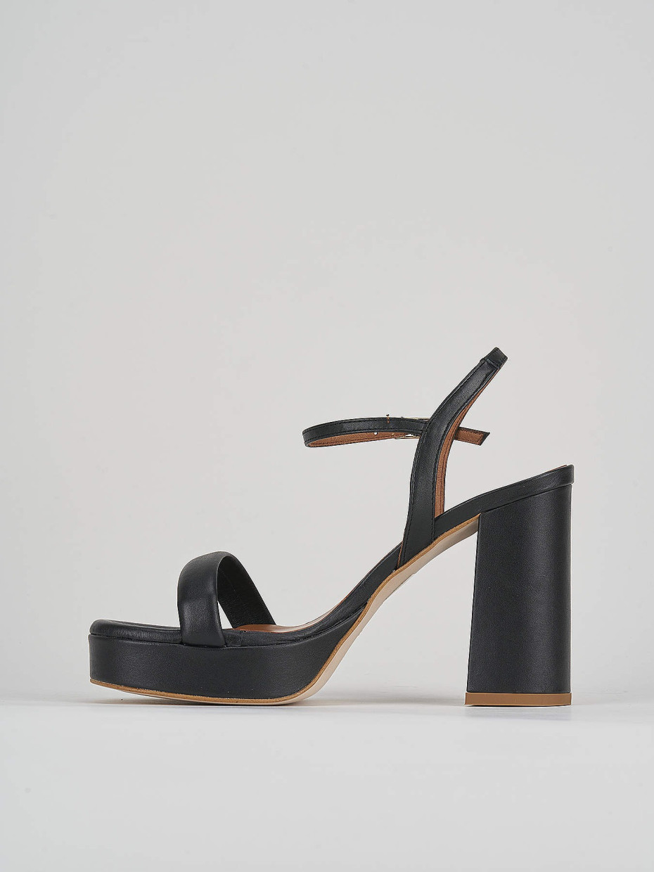 Sandali tacco 9cm pelle nero