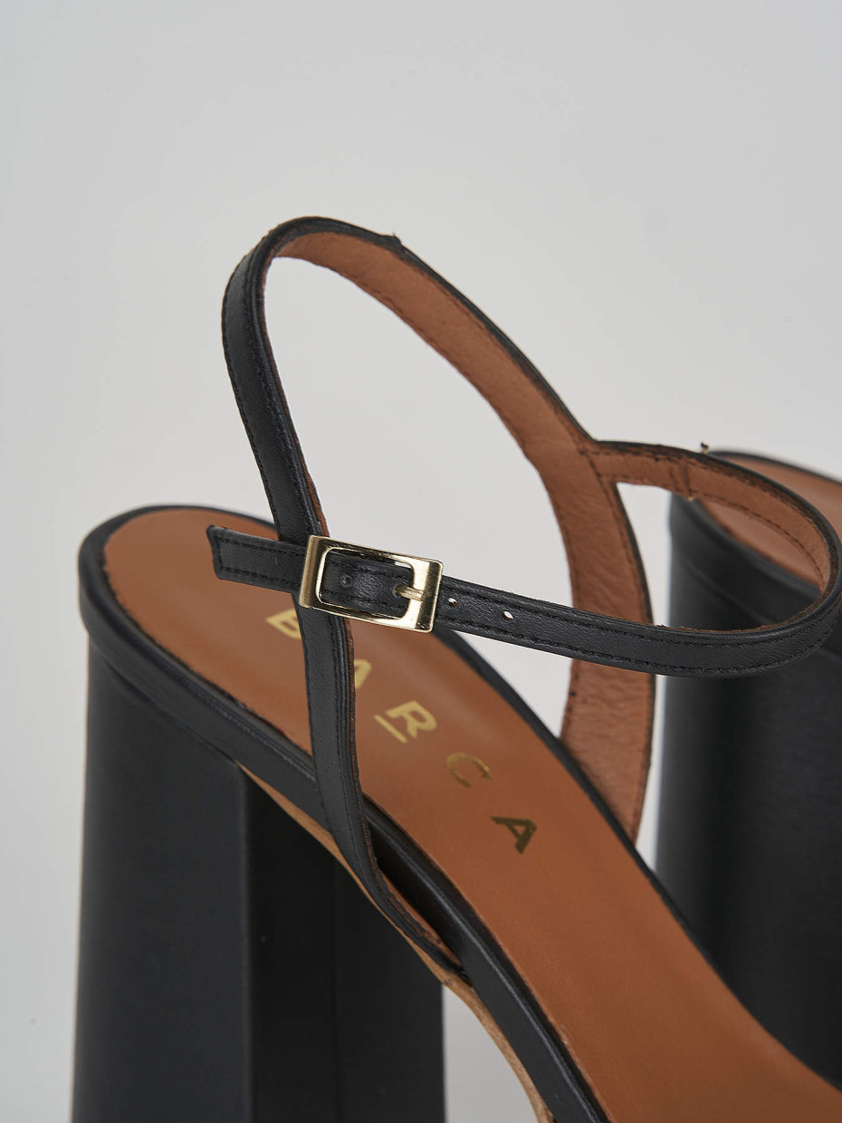 Sandali tacco 9cm pelle nero