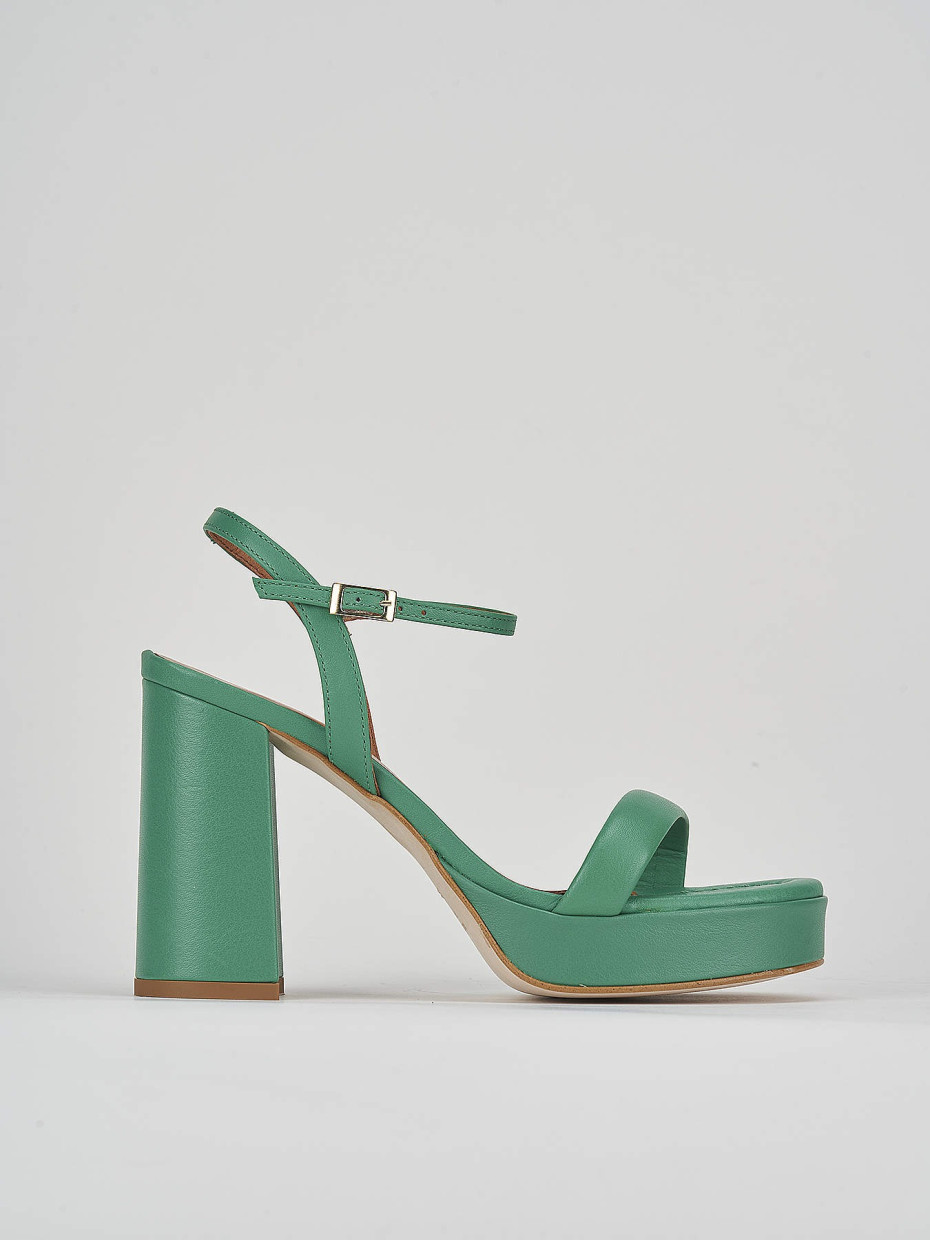 Sandali tacco 9cm pelle verde