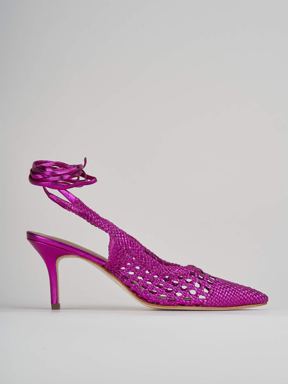 Salones destalonados tacón 6 cm rosa cuero