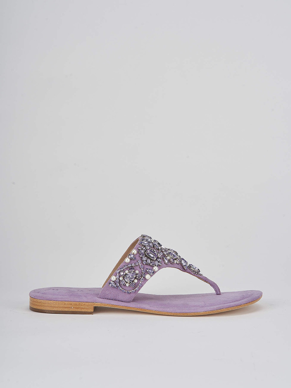 Mules tacón 1 cm rosa ante