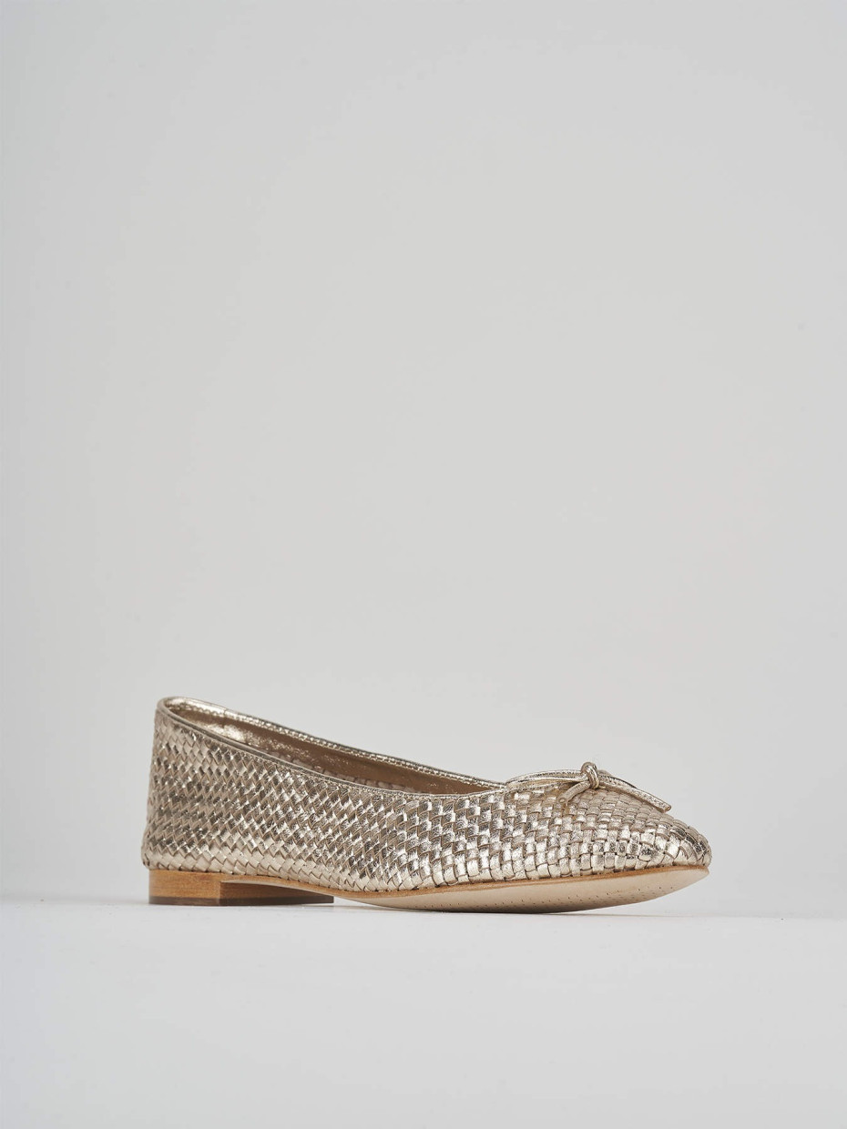 Bailarinas tacón 1 cm oro cuero