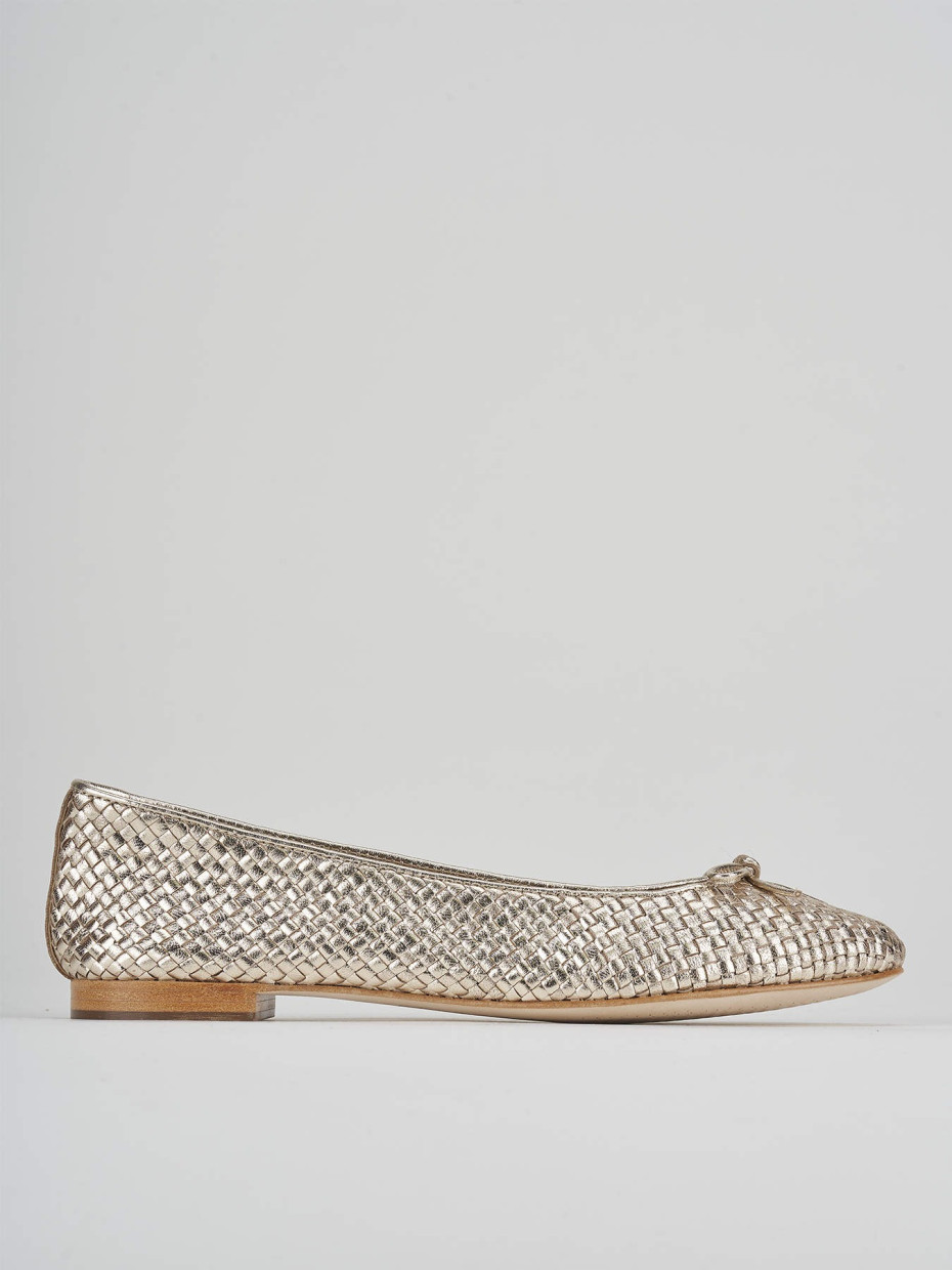 Bailarinas tacón 1 cm oro cuero