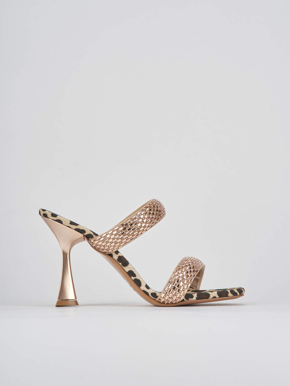 Sandalias de tacón alto tacón 9 cm rosa raso
