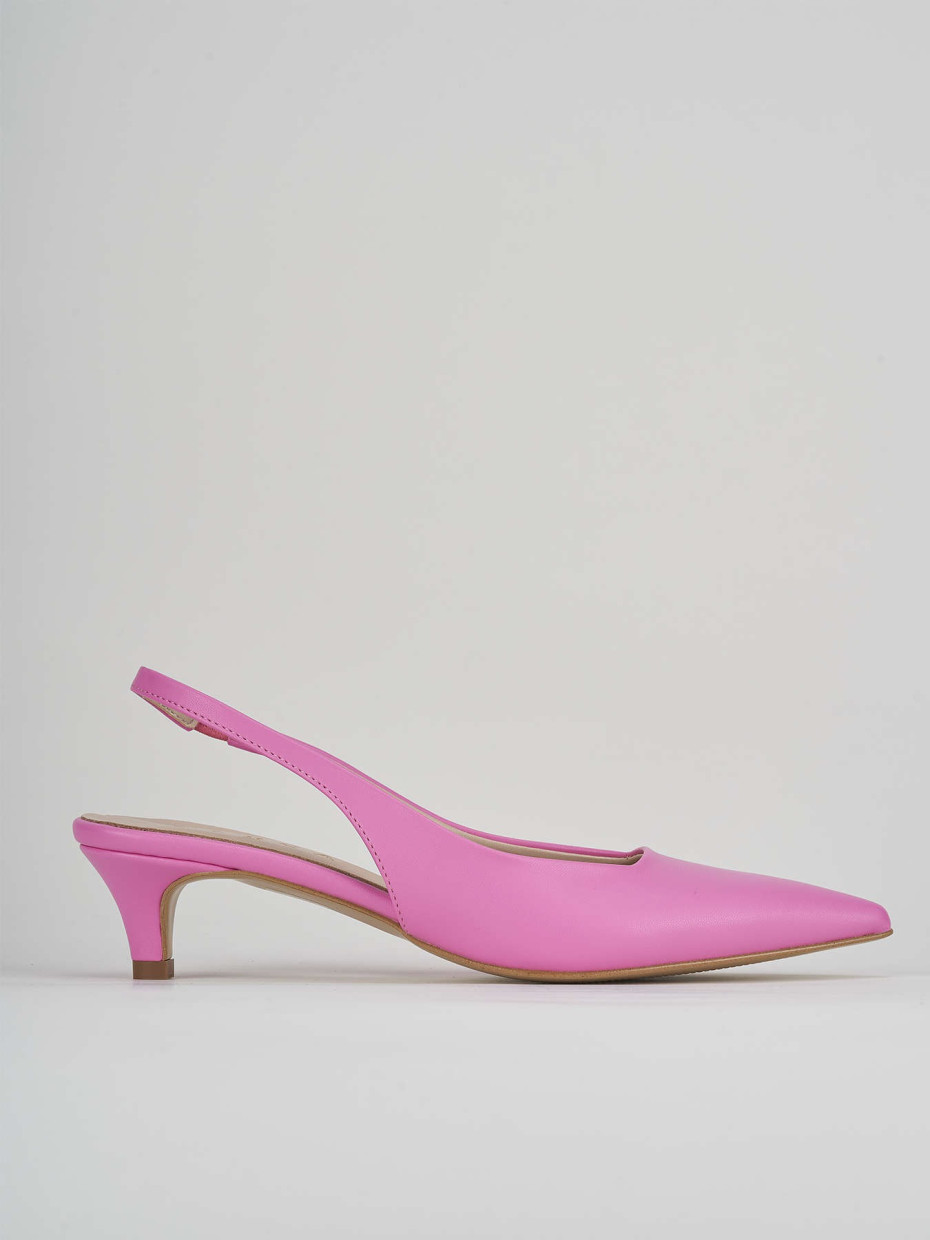 Salones destalonados tacón 3 cm rosa cuero