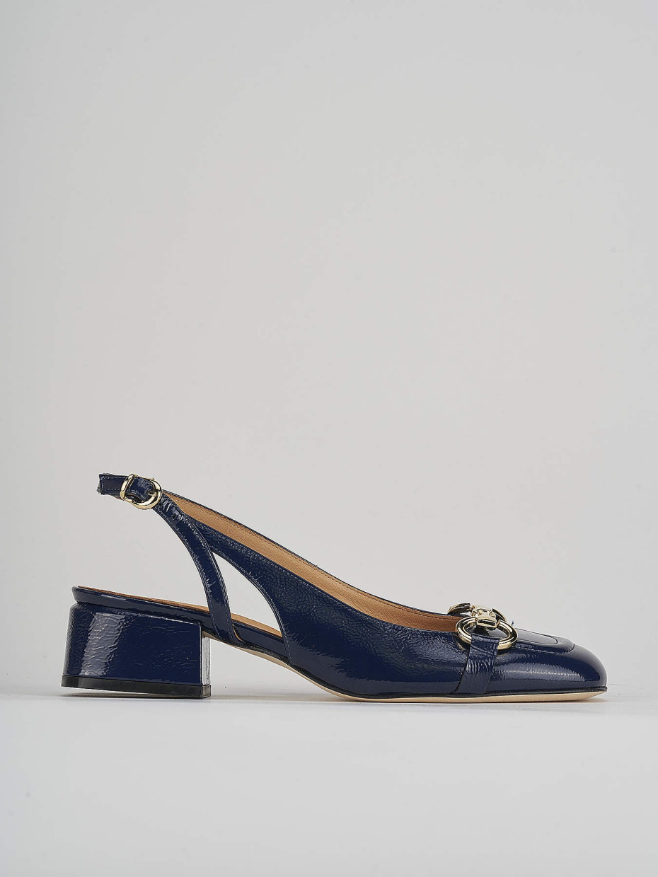 Pumps heel 4 cm blu patent