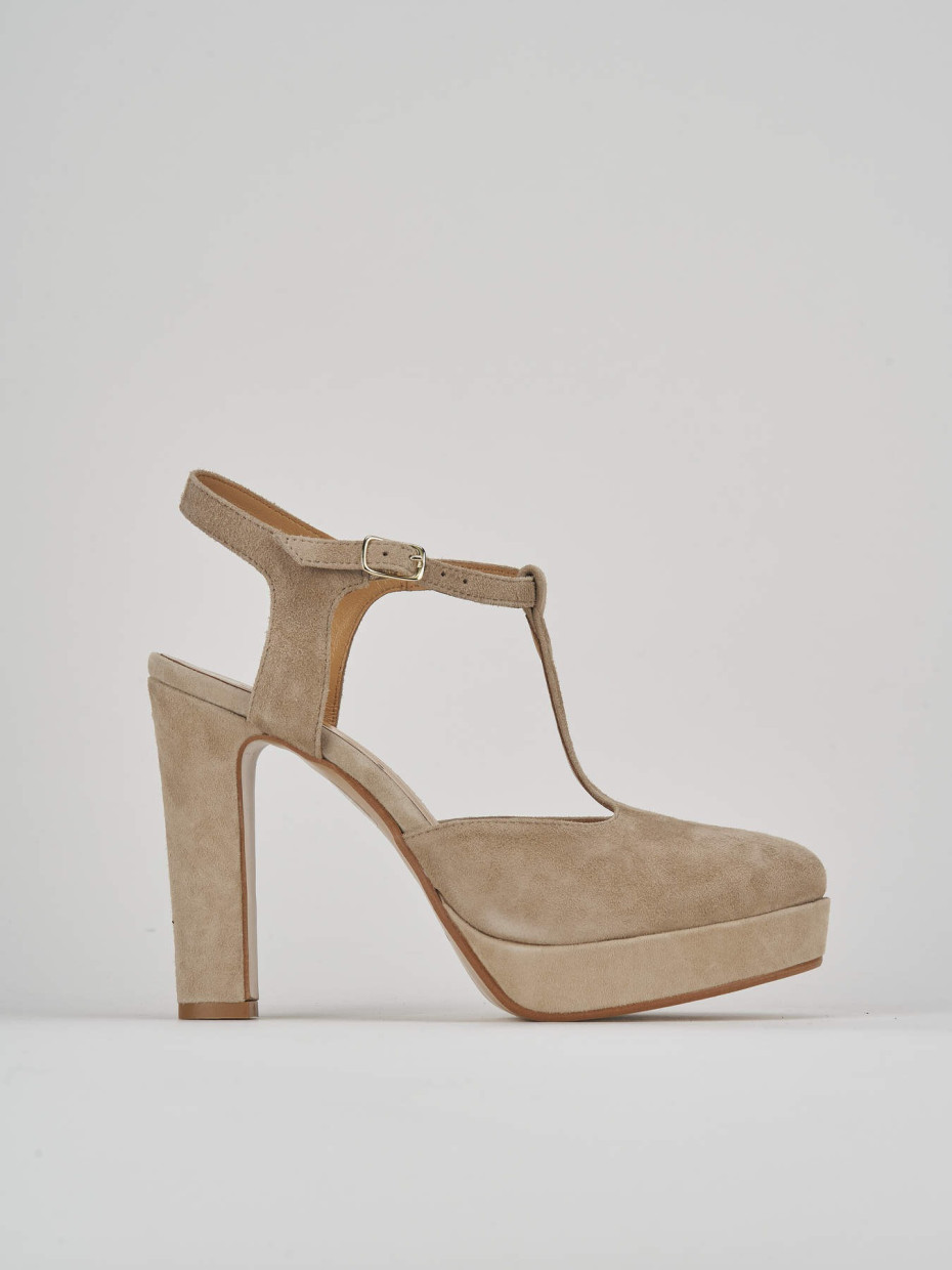 Pumps heel 11 cm beige suede