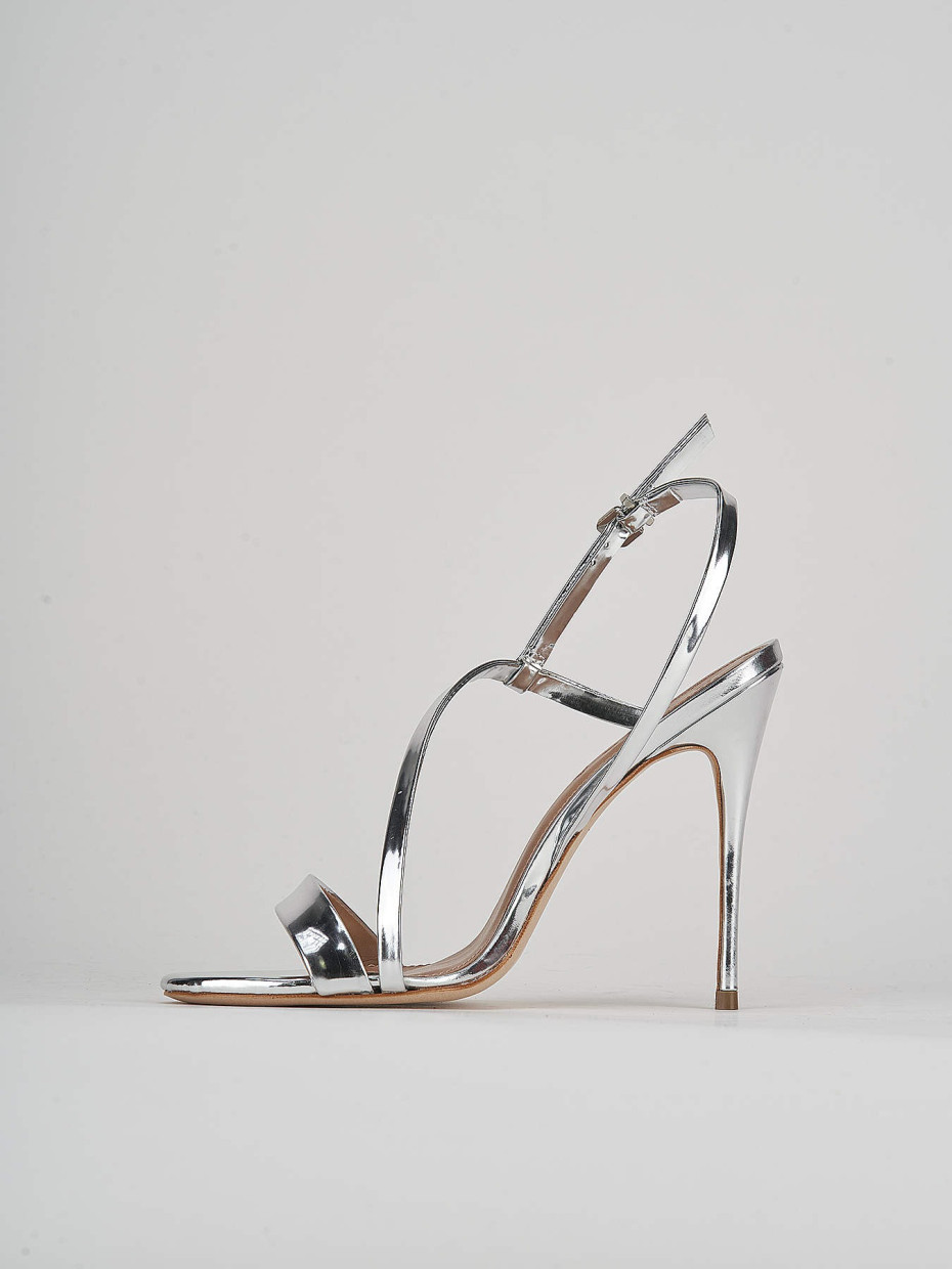 Sandali tacco 11cm vernice argento
