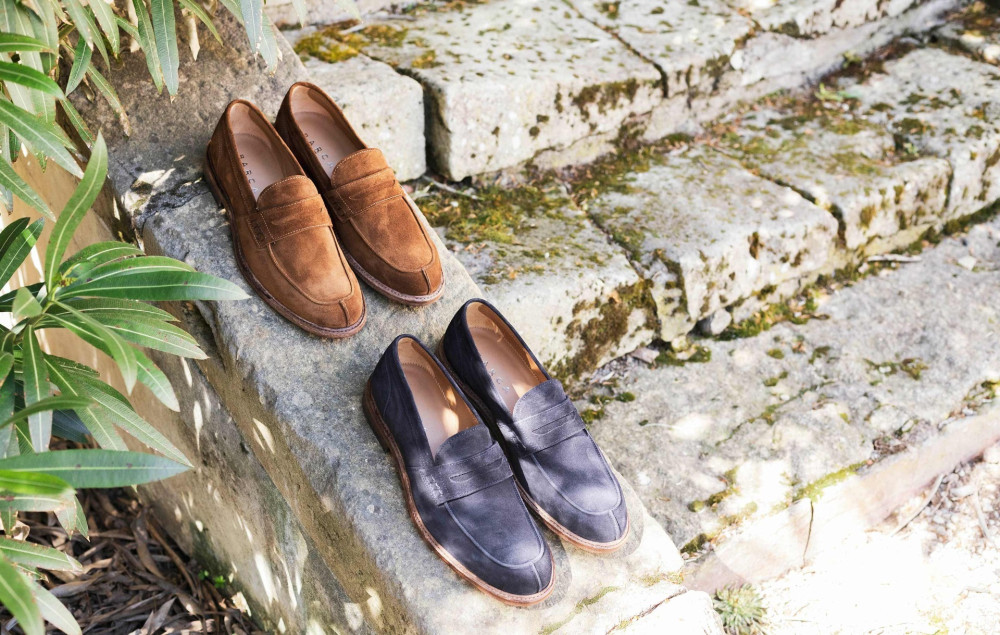 Mocasines tacón 1 cm azul ante