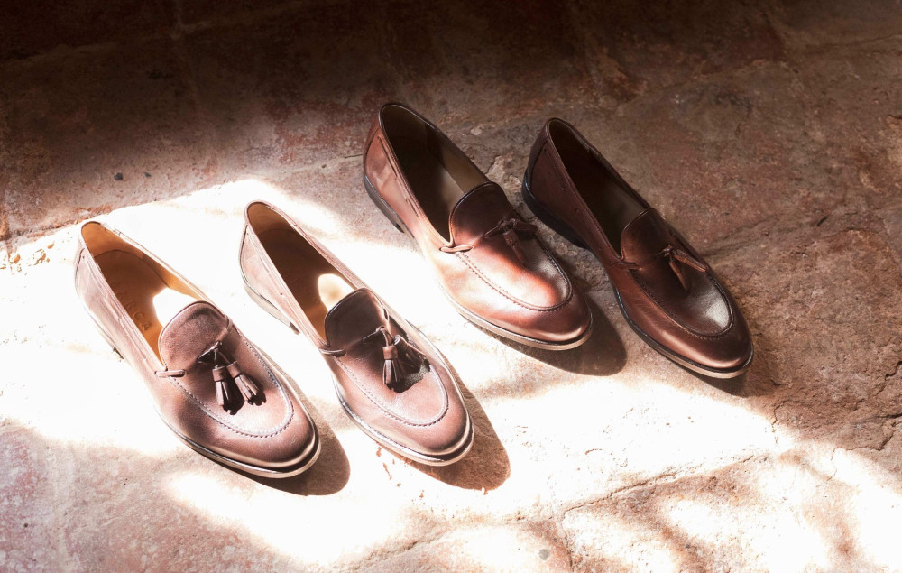 Mocasines tacón 2 cm marrón cuero