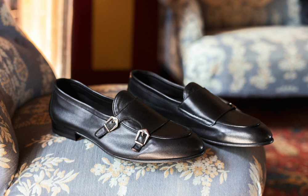 Mocasines tacón 1 cm negro cuero