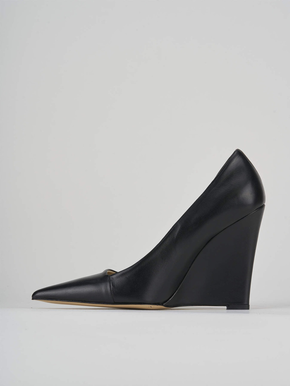 Zapatos de salón tacón 11 cm negro cuero
