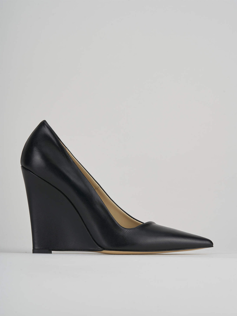 Zapatos de salón tacón 11 cm negro cuero