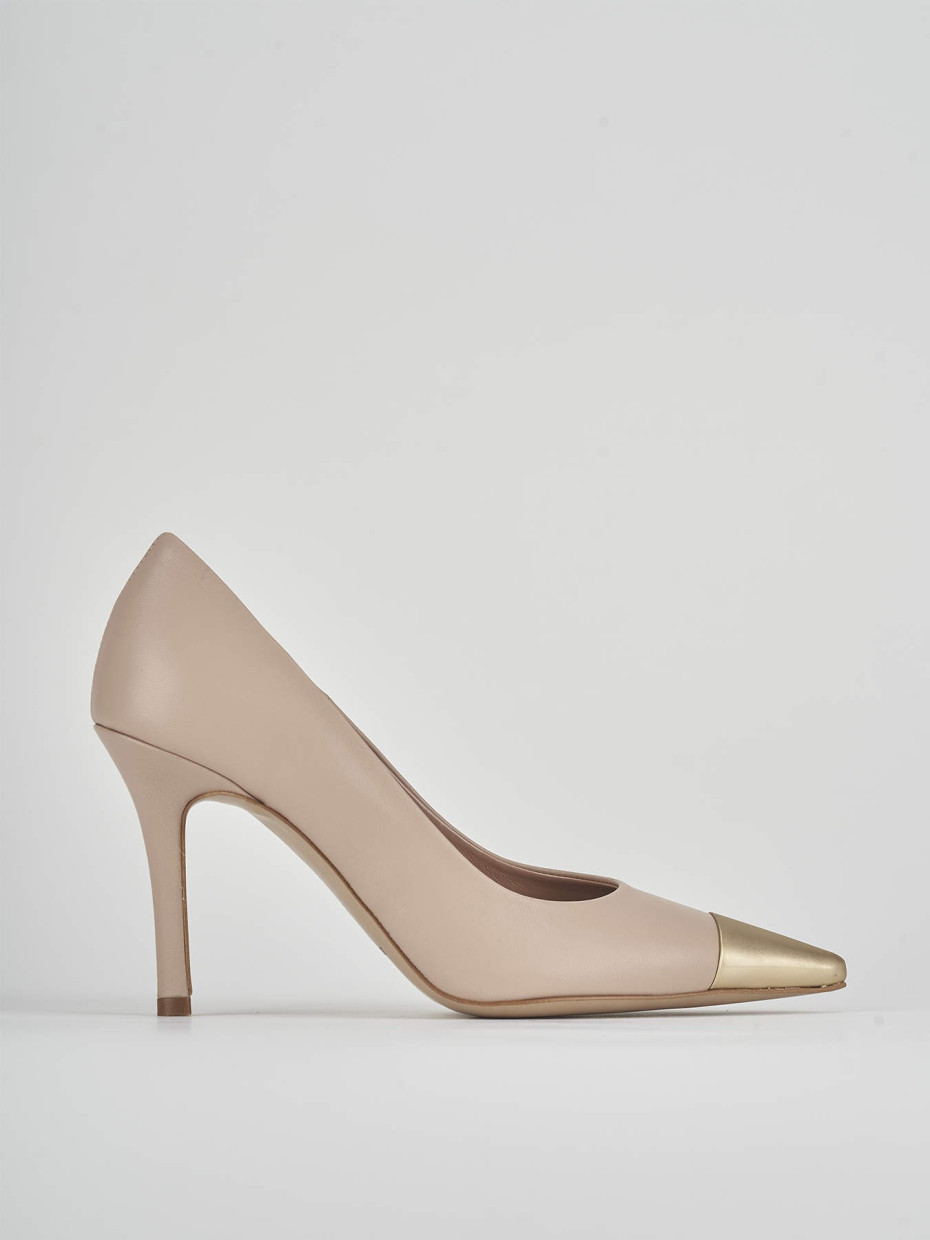 Zapatos de salón tacón 10 cm rosa cuero