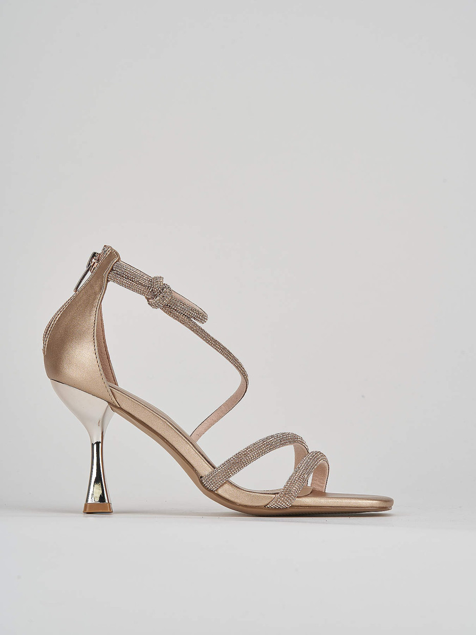 Sandali tacco 8cm pelle bronzo