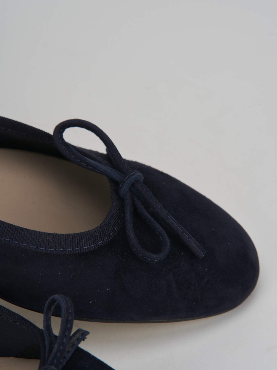 Bailarinas tacón 1 cm azul ante