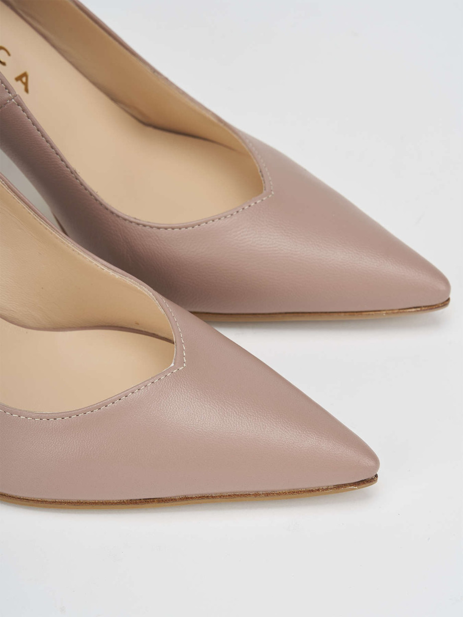 Zapatos de salón tacón 8 cm rosa cuero