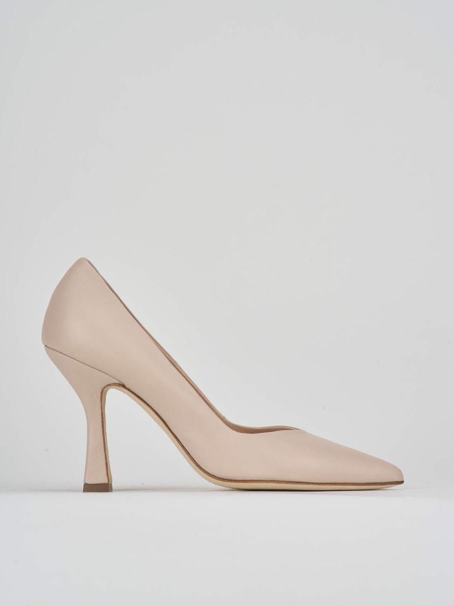 Zapatos de salón tacón 9 cm rosa cuero