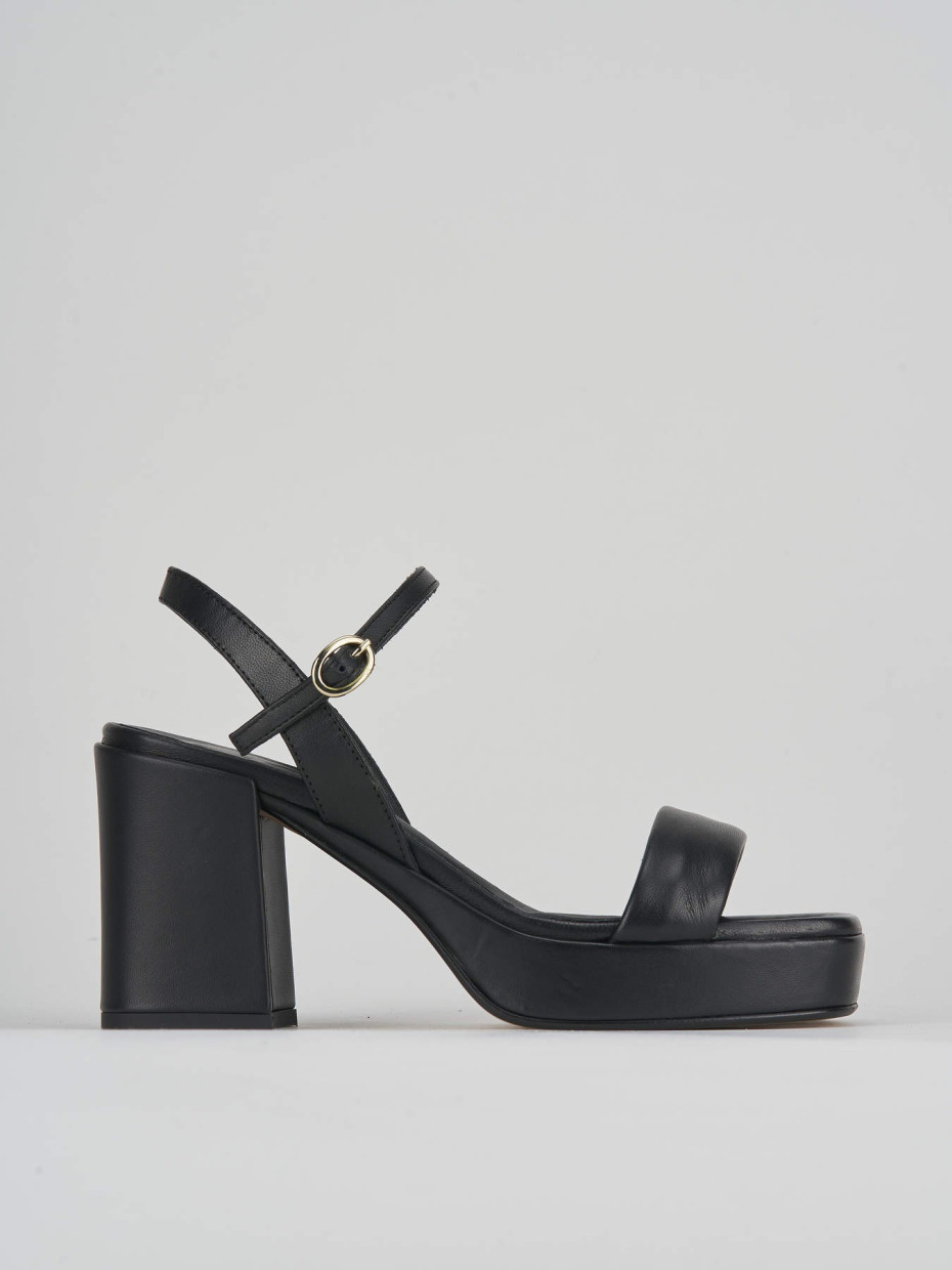 Sandali tacco 8cm pelle nero