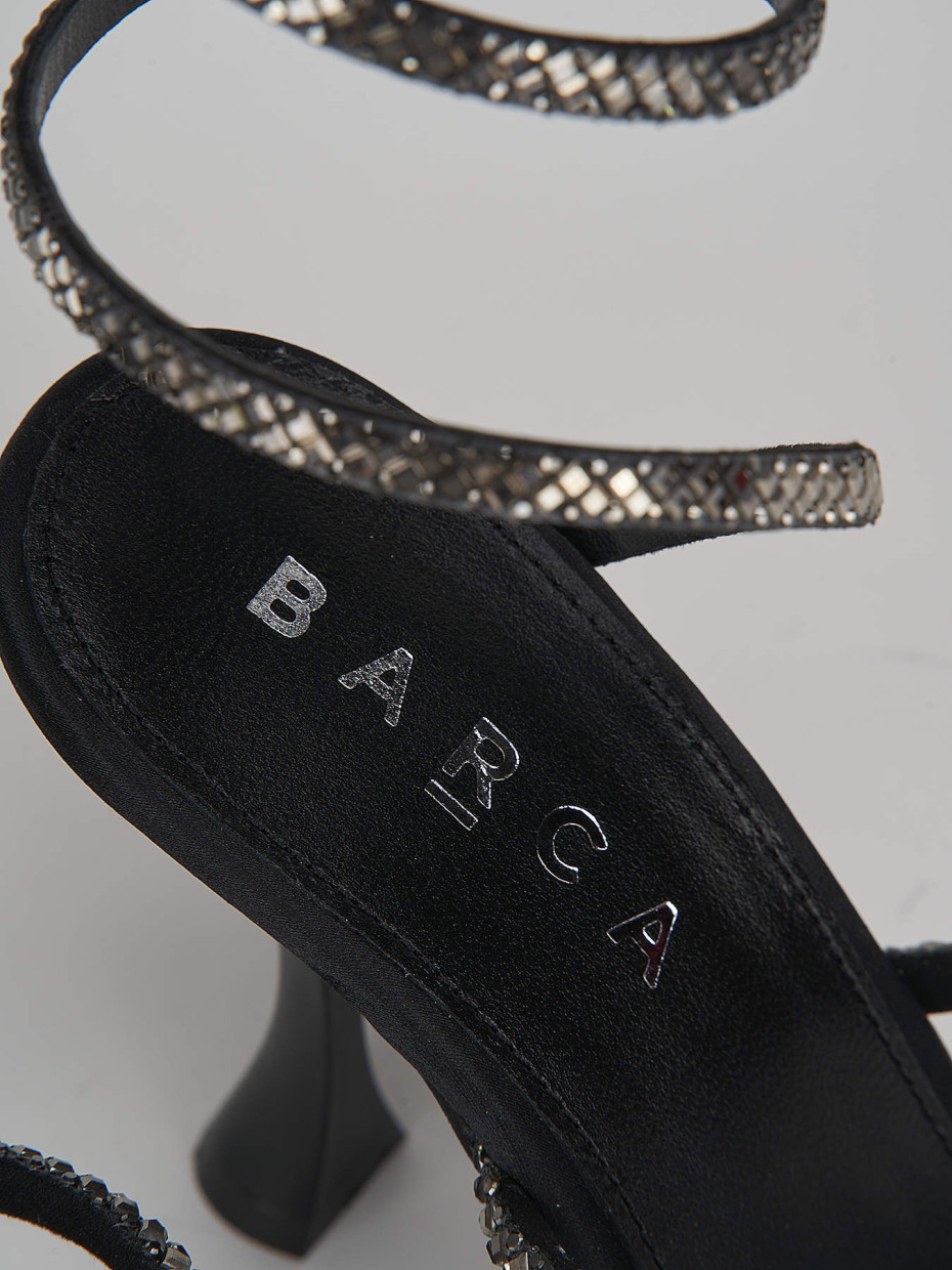 High heel sandals heel 10 cm black leather